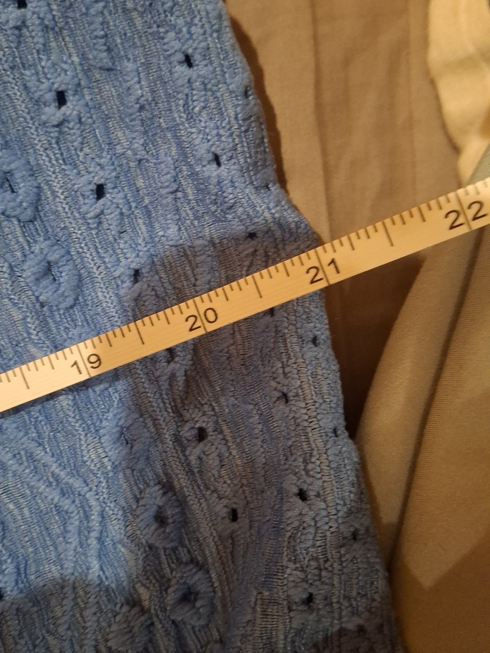 Women's Eyelet Short Sleeve Tee in Blue - Picture 9 of 9